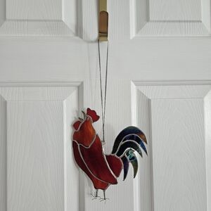Vintage Stained Glass Rooster Sun Catcher